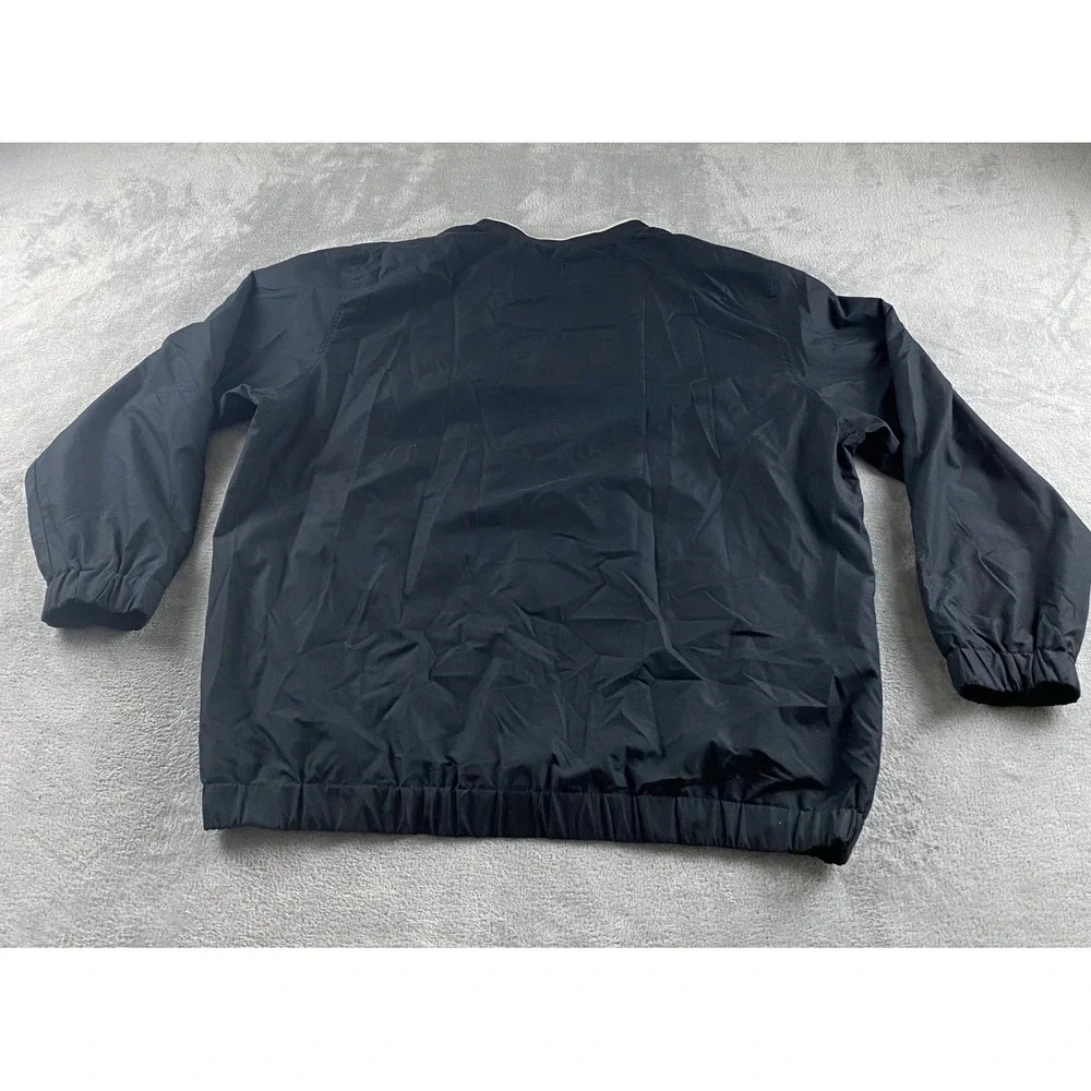 PGA Tour Mens XXL Black V-Neck Golf Windshirt Pullover Long Sleeve Windbreaker